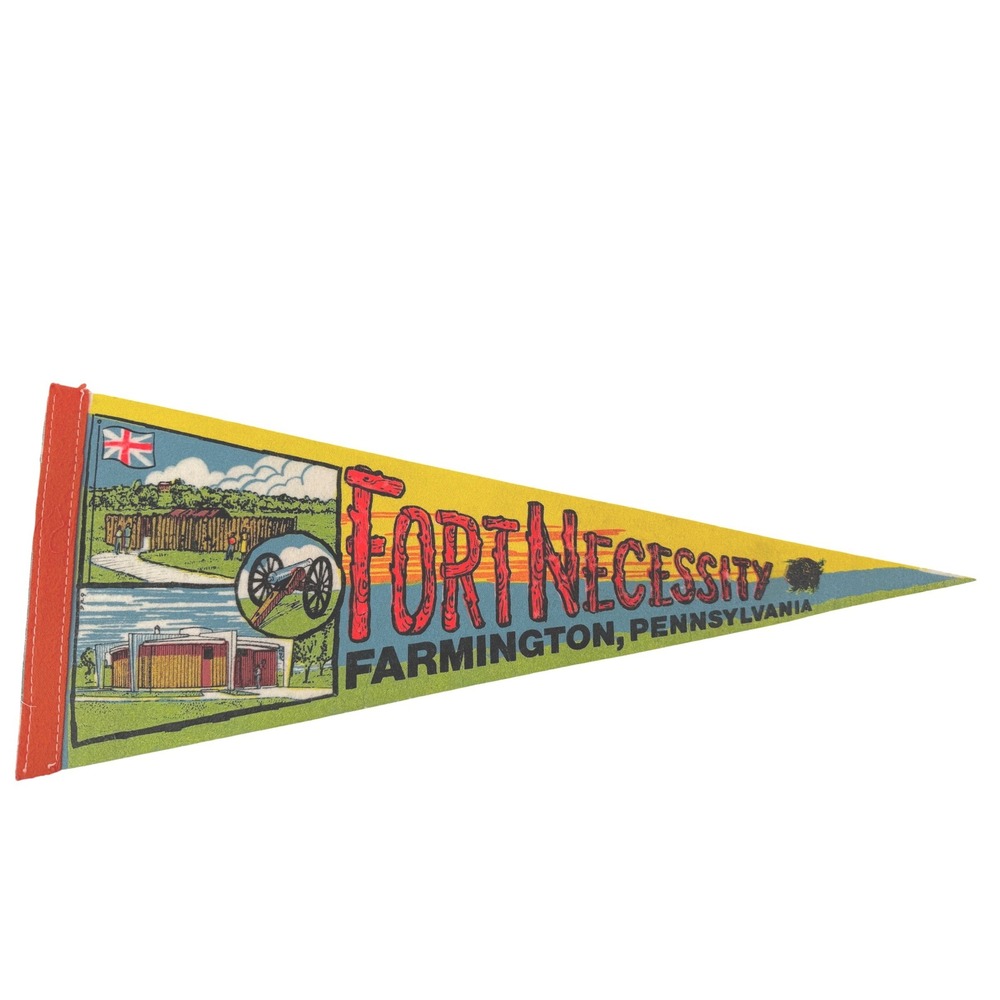 Vintage Fort Necessity Farmington PA Pennant Felt Multi Color Americana